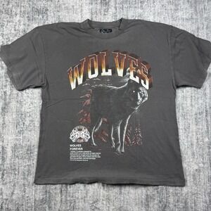 Darc Sport Shirt Mens Sz XL Black Wolves Club Forever Ohana Short Sleeve